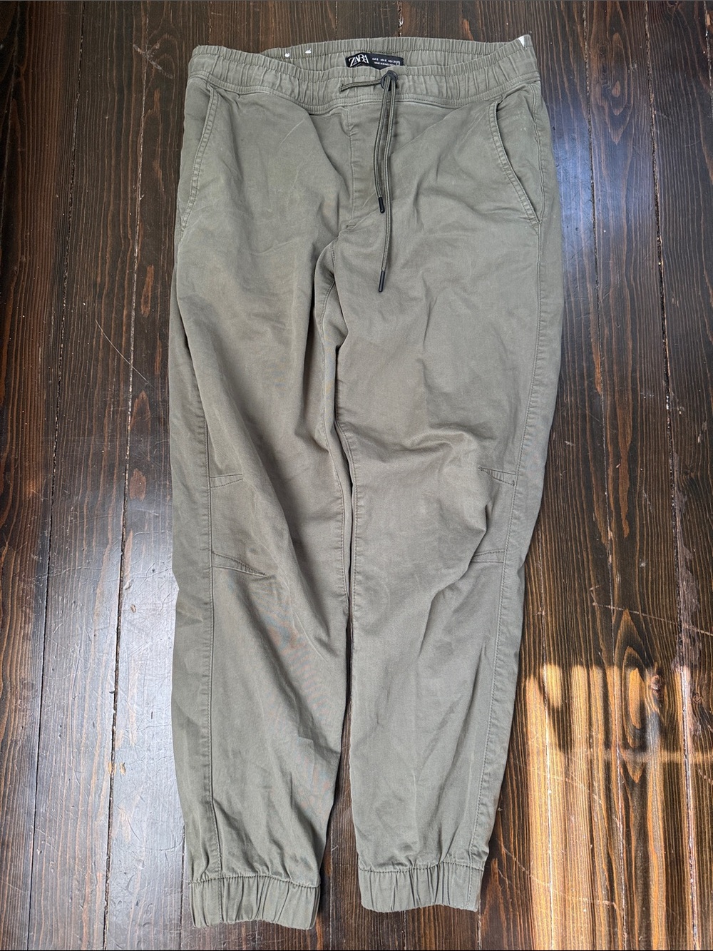 Zara Men's Olive Drawstring Joggers